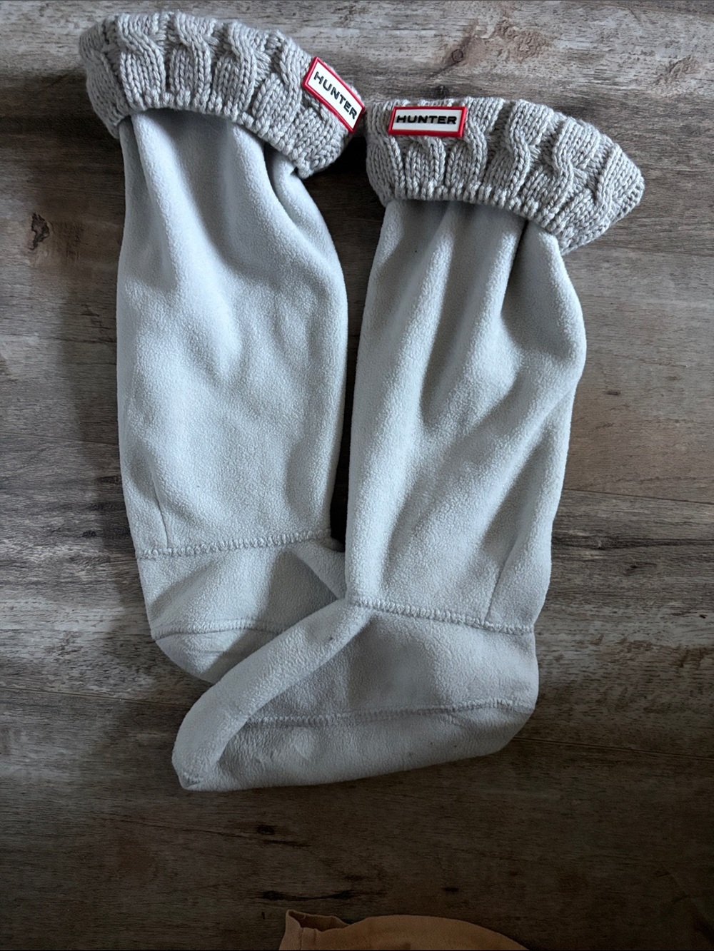 Hunter Light Gray Fleece Boot Liners with Knit Cuff